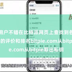 用户不错在比特派网页上查找到各大交游所的评价和排名bitpie.com从bitpie取出私钥