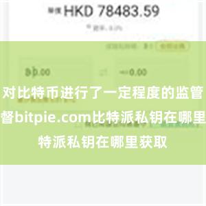 对比特币进行了一定程度的监管和监督bitpie.com比特派私钥在哪里获取